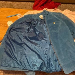 A blue leather jacket size small